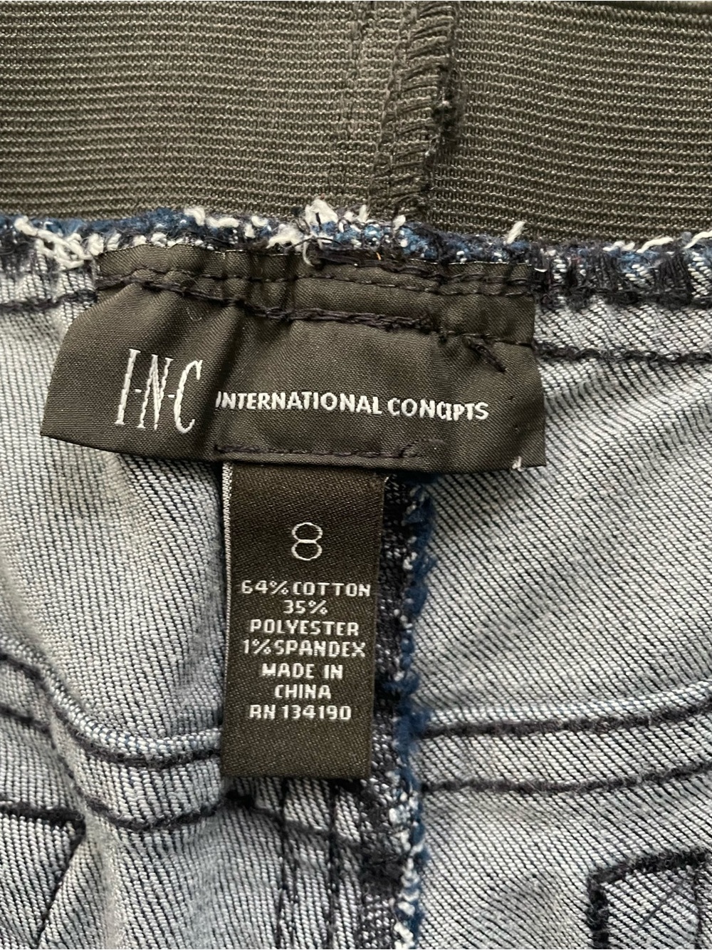 INC International Concepts Dark Indigo Straight Leg Pull on Jeans - Picture 2 of 6